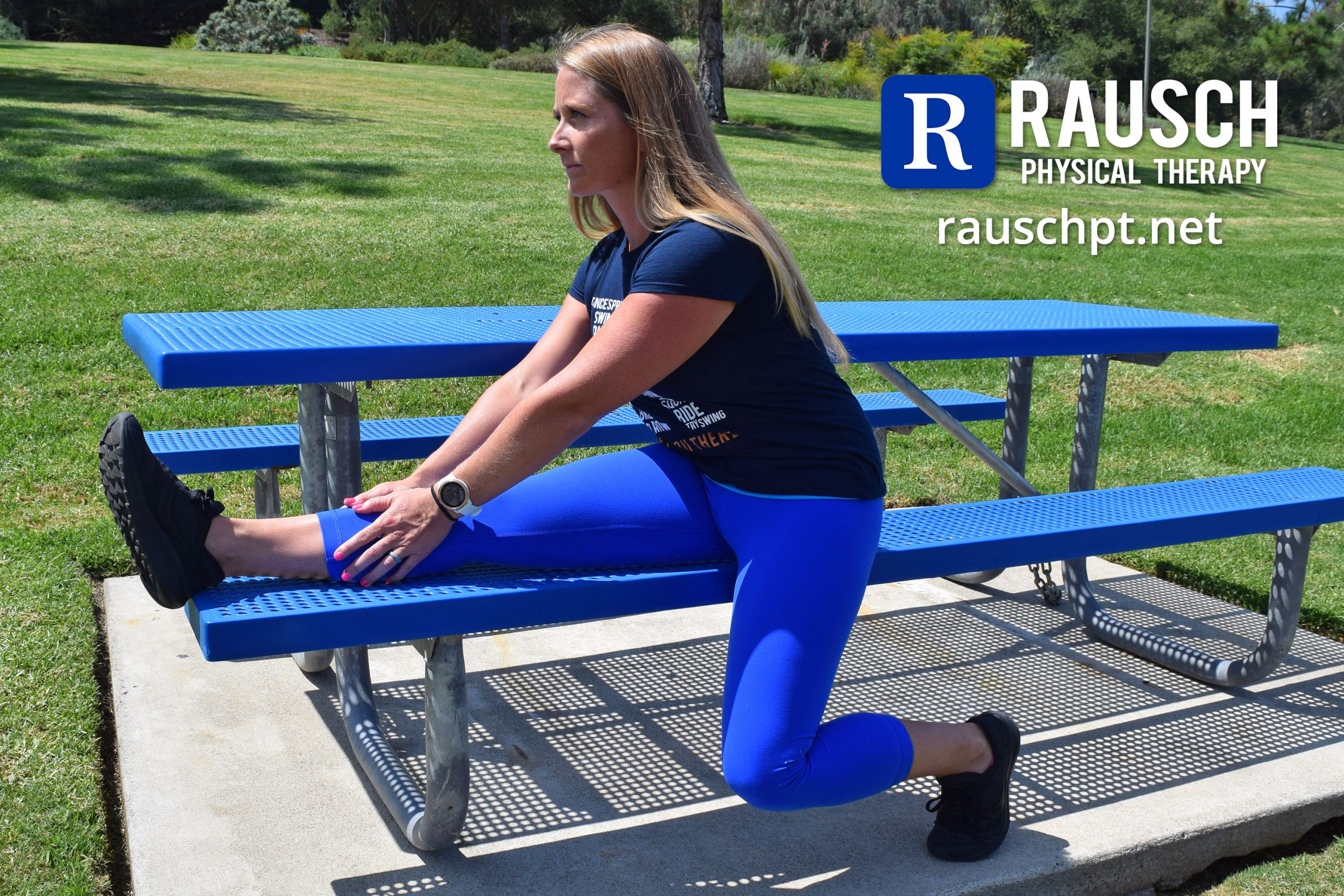 Picnic Bench Stretch Series for Outdoor Runners